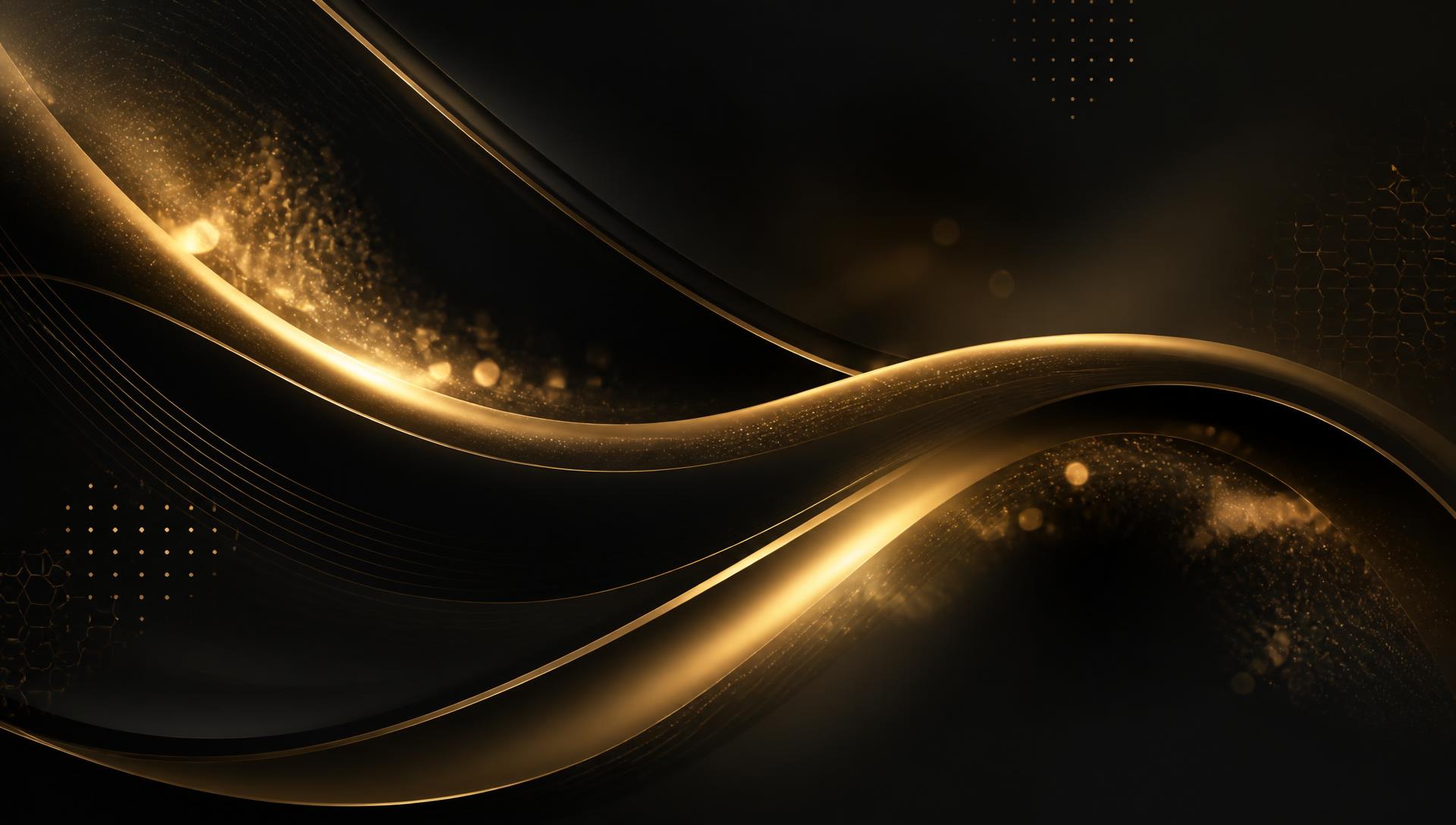Abstract gold and black light background